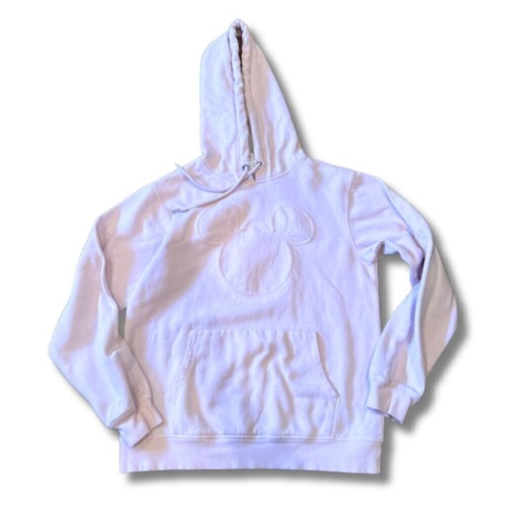 H&M x Disney Mickey Mouse Pullover Hoodie in Pale Pink Pastel White Women's XS